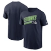 NIKE NIKE COLLEGE NAVY SEATTLE SEAHAWKS ESSENTIAL BLITZ LOCKUP T-SHIRT