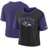 NIKE NIKE PURPLE/BLACK BALTIMORE RAVENS HIGH HIP FASHION T-SHIRT