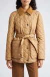 Burberry Quilted Jacket With Belt Pen In Archive Beige