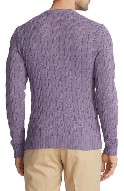 Ralph Lauren Cable-knit Cashmere Sweater In Purple