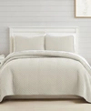 Southshore Fine Linens Solid Color Chevron Quilt Set Collection In White