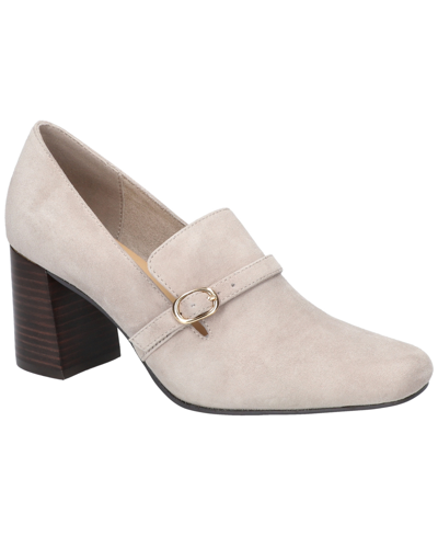 Bella Vita Women's Ashton Square Toe Pumps In Stone Suede Leather