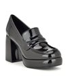 Nine West Zest Patent Loafer Pump In Black Patent