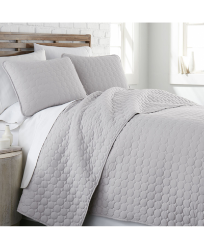 Southshore Fine Linens Ultra-soft Lightweight Embroidered 3-pc. Quilt Set, Full/queen In Gray