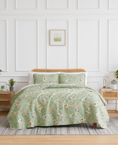Southshore Fine Linens Jacobean Willow Oversized 3-pc. Quilt Set, Queen In Green