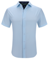 TOM BAINE MEN'S SLIM FIT SHORT SLEEVE PERFORMANCE STRETCH BUTTON DOWN DRESS SHIRT