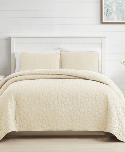 Southshore Fine Linens Pebbles 3 Piece Quilt Set, Queen In Cream