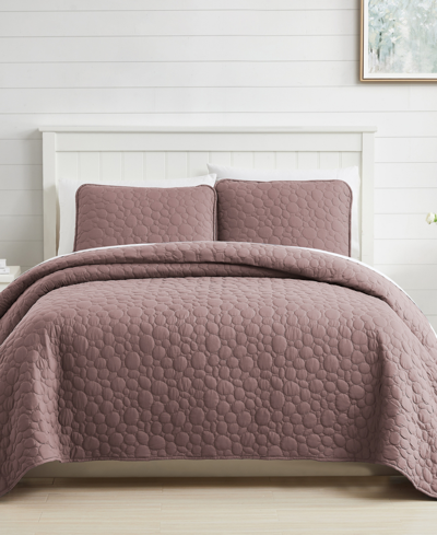 Southshore Fine Linens Pebbles 2 Piece Quilt Set, Twin In Mauve