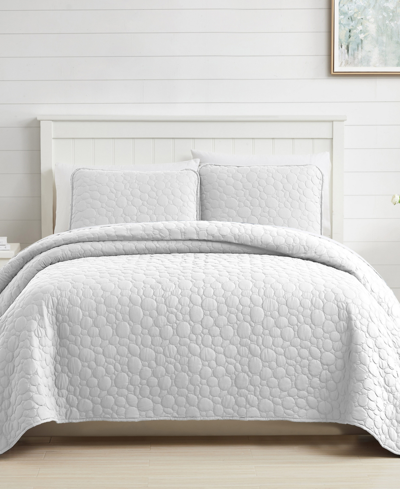 Southshore Fine Linens Pebbles 3 Piece Quilt Set, King In White