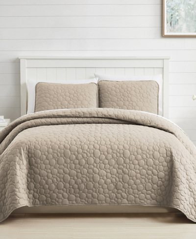 Southshore Fine Linens Pebbles 3-pc. Quilt Set, Queen In Taupe