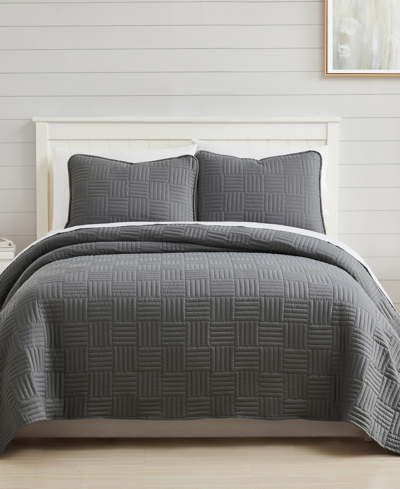 Southshore Fine Linens Grid 3-pc. Quilt Set, King In Slate