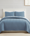 Southshore Fine Linens Solid Color Chevron 2-pc. Quilt Set, Twin In Blue