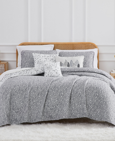 Southshore Fine Linens Botanical Leaves 6-pc. Quilt Set, Queen In Gray