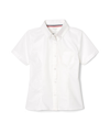 French Toast Big Girls Short Sleeve Picot Collar Interlock Polo Shirt In White