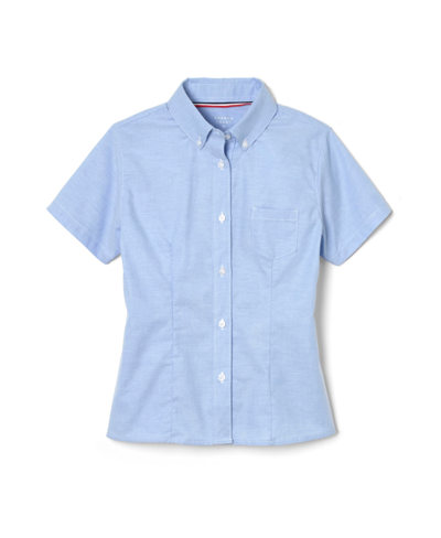 French Toast Little Girls Short Sleeve Oxford Shirt In Blue