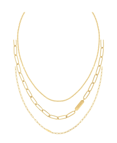 Calvin Klein Unisex Stainless Steel Chain Necklace Gift Set, 3 Piece In Gold