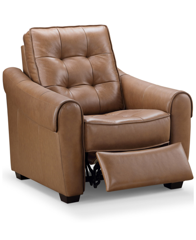 Abbyson Living Berry Leather Power Recliner In Camel