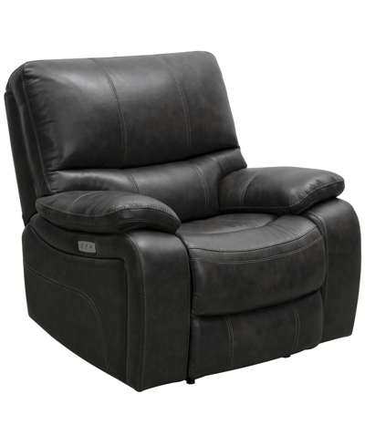 Abbyson Living Brandon Leather Power Recliner In Gray