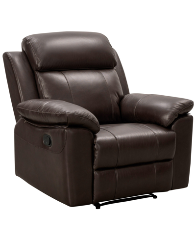 Abbyson Living Brandon Top Grain Leather Recliner In Brown