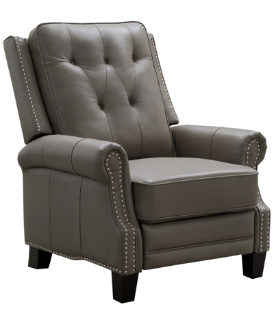 Abbyson Living Brianna Leather Recliner In Gray