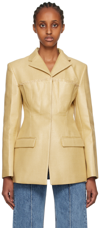 Jacquemus Palha Embellished Frayed Woven Canvas Blazer In 150 Beige