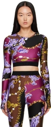Versace Jeans Couture Purple Chain Couture Long Sleeve T-shirt In Eg51 Plum/crimson