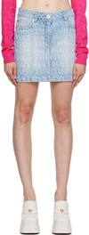 VERSACE BLUE ALLOVER DENIM MINISKIRT