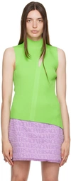 Versace Green Slashed Turtleneck In 1gi10/spring Green