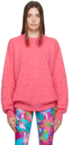 Versace Soft Knit Crewneck Sweater In 1po20/flamingo