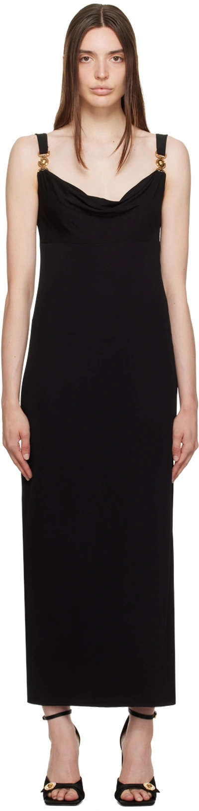 VERSACE BLACK MEDUSA MIDI DRESS