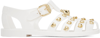 MOSCHINO WHITE TEDDY STUD JELLY SANDALS