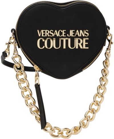 Versace Jeans Couture Heart-shaped Crossbody Bag In E899 Black