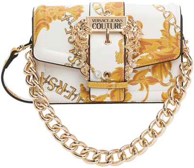 Versace Jeans Couture White & Gold Chain Couture Bag In Eg03 White + Gold