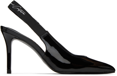 Versace Jeans Couture Patent-finish 90mm Slingback Pumps In Black