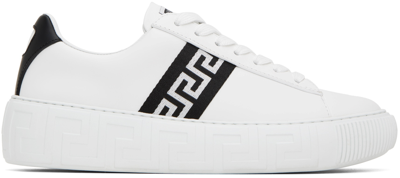 VERSACE WHITE GRECA SNEAKERS