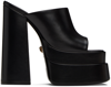 VERSACE BLACK PLATFORM HEELED SANDALS