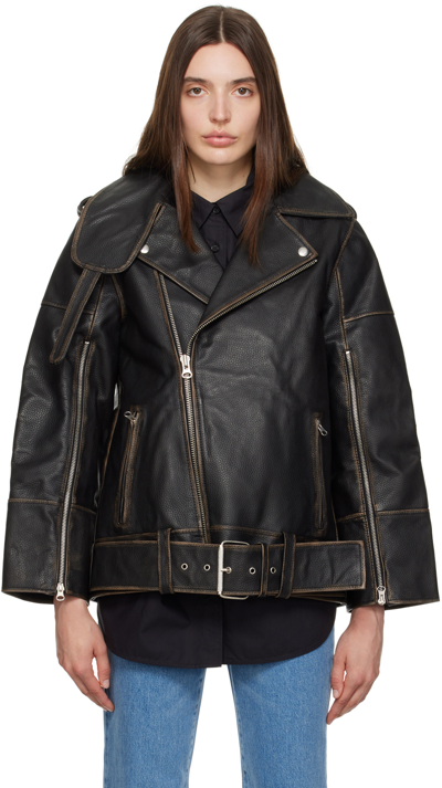 By Malene Birger Calf Leather Jacket In Black