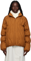 POST ARCHIVE FACTION (PAF) SSENSE EXCLUSIVE BROWN 4.0+ RIGHT DOWN JACKET
