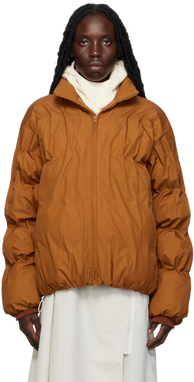 Post Archive Faction (paf) Ssense Exclusive Brown Down Jacket In Brown 22