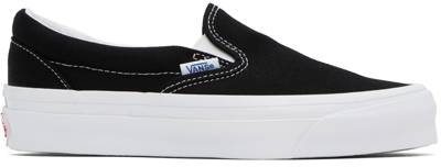 Vans Black Og Classic Slip-on Lx Sneakers In (canvas) Black/true
