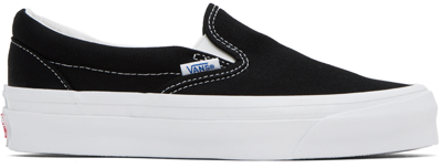 Vans Black Og Classic Slip-on Sneakers In White