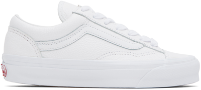 Vans White Og Style 36 Lx Sneakers In Leather True White/w