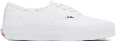 Vans White Og Authentic Lx Sneakers In Leather True White