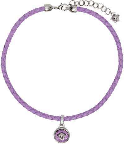 Versace Purple Medusa Biggie Necklace In 1le3p Lavander