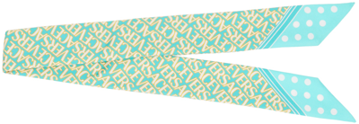 Versace Allover Scarf Tie In Blue