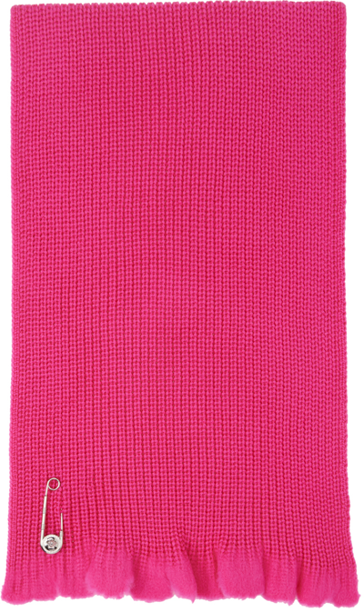 Versace Medusa Safety-pin Wool Scarf In 1po30/hot Pink