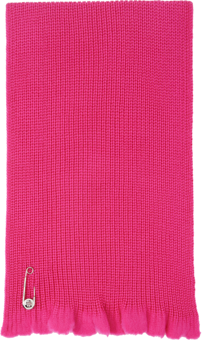 Versace Medusa Safety-pin Wool Scarf In Pink