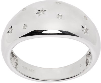 Adina Reyter Silver Diamond Celestial Ring In Sterling Silver