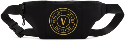 Versace Jeans Couture Black V-emblem Pouch In E899 Black