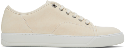 Lanvin Dbb1 Low-top Leather Sneakers In 021 Cream